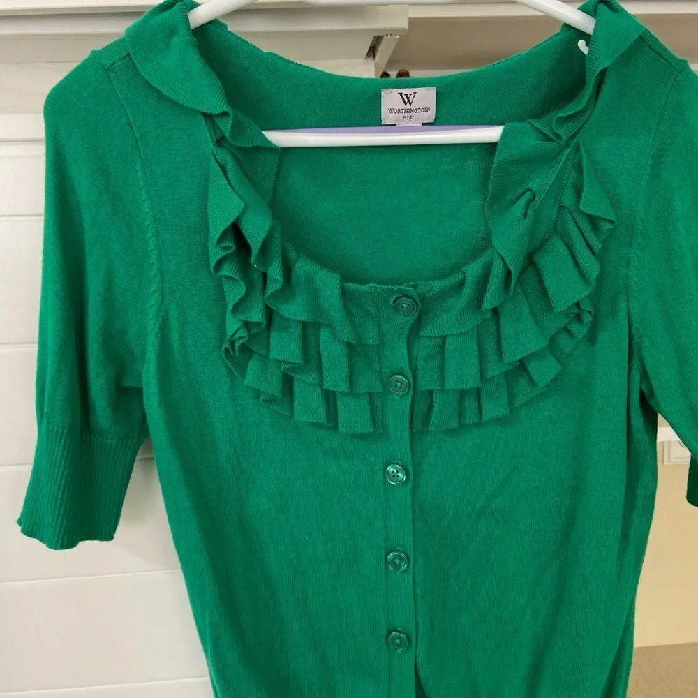 Green Button-Up Shirt - Picture 2 of 4